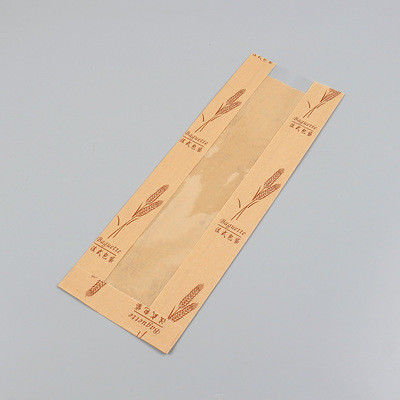 FSC SGS BRC Flexo Printing French Bread Paper Bags Baguette Self Adhesive Seal