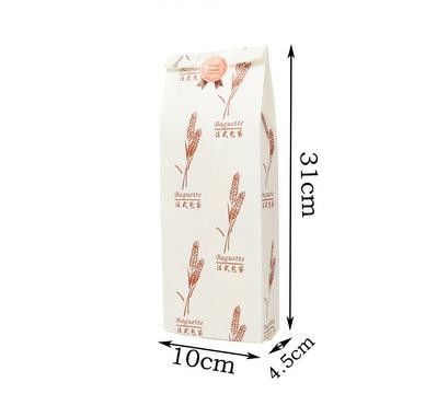 FSC SGS BRC Flexo Printing French Bread Paper Bags Baguette Self Adhesive Seal